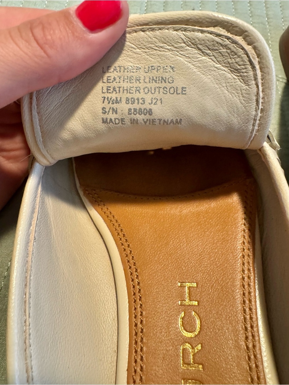 Tory Burch Jessa Woven Slip-On Loafers Mules Ivory Gold Size 7.5 - Picture 5 of 6